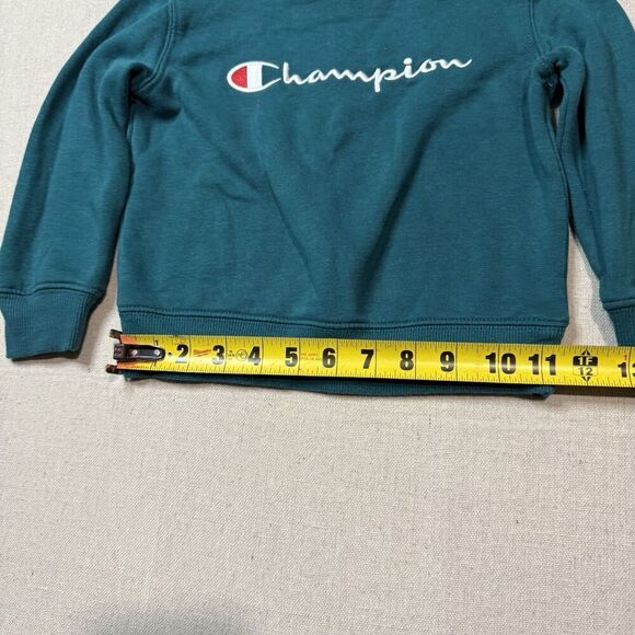 Champion Logo Sweater Pullover Athletic Crewneck Toddler Size 3T Aqua Green - Picture 5 of 7